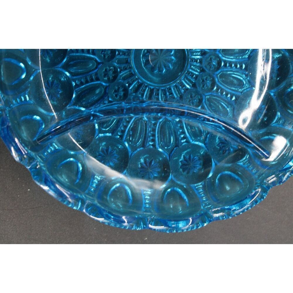 vtg blue moon and stars LE SMITH DIVIDED TID BIT RELISH DISH 8" - Picture 4 of 9